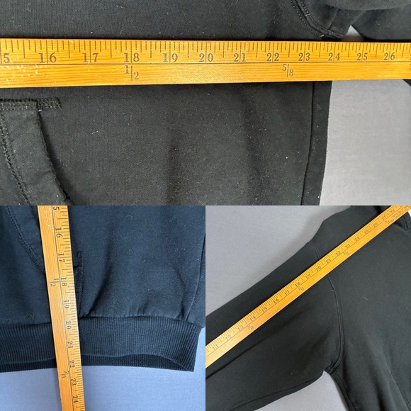 Hollister Blank Boxy Cropped Full Zip Sherpa Lined Hoodie Women’s Size L Black - Picture 8 of 8